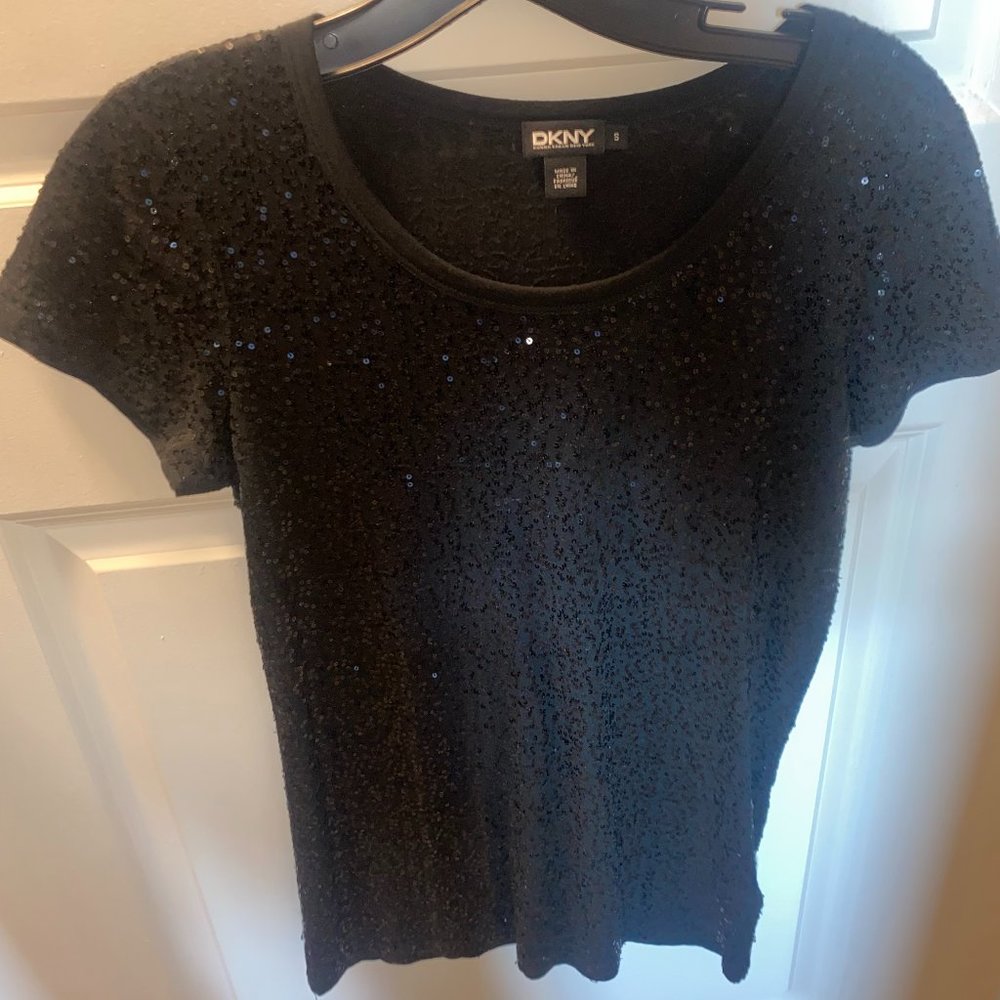 DKNY black sequin shirt size S